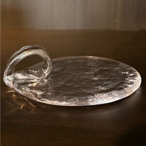 Blenko Blown Glass Cheese Platter.